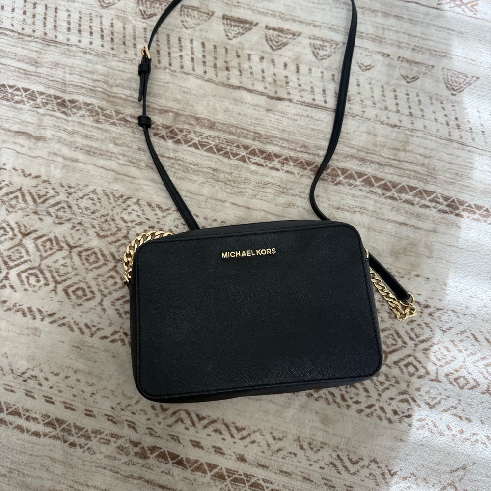 Michael Kors Black and Gold Crossbody Bag